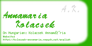 annamaria kolacsek business card